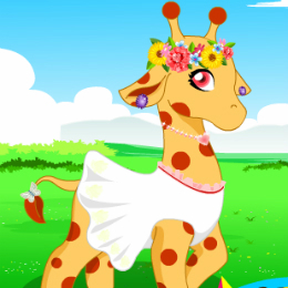 Aranyos zsiráf lány öltöztetős játék