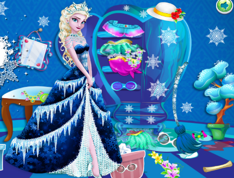 Elsa takarít hercegnős játék