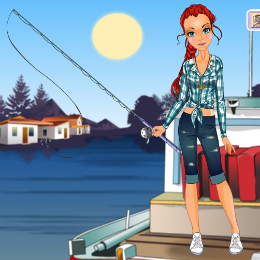 Horgász lány öltöztetős játék