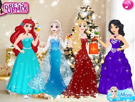 Karácsonyi parti divat öltöztetős hercegnős játék