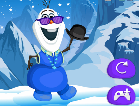 Olaf divatos ruhája jégvarázs játék