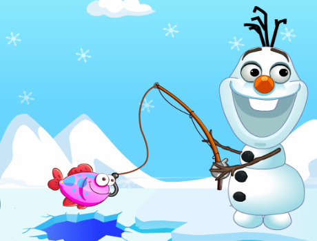 Olaf horgászik jégvarázs játék