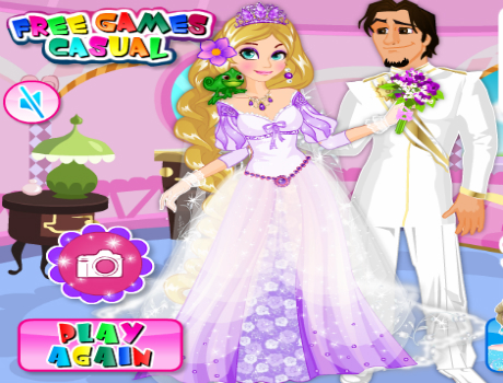 Rapunzel menyasszonyi ruhája öltöztetős játék