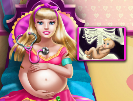 Sérült várandós Barbie játék