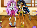 Cleo és Ghoulia öltöztetős Monster high játék