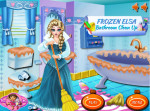Elsa fürdőszobát takarít jégvarázs játék