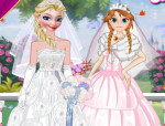 Elsa és Anna menyasszony öltöztetős jégvarázs játék