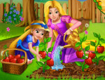 Aranyhaj és lánya kertészkednek hercegnős játék