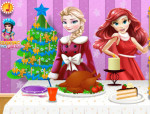 Ariel és Elsa karácsonyi teríték hercegnős játék