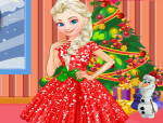 Elsa karácsonyi stílusa öltöztetős jégvarázs játék