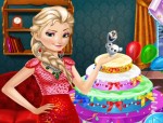 Elsa szülinapi tortát készít jégvarázs játék