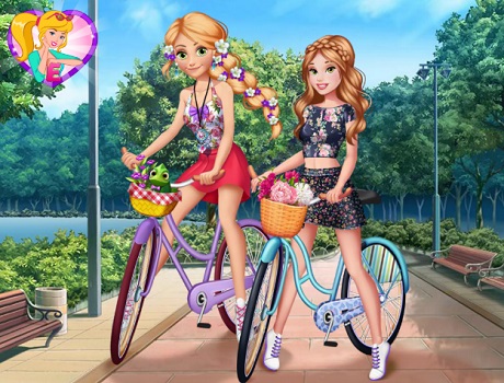 Aranyhaj és Belle biciklin öltöztetős hercegnős játék