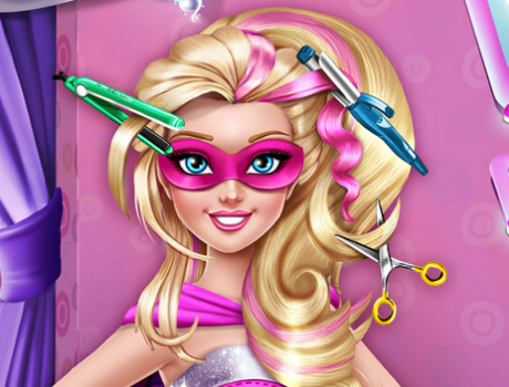 Barbie szuper hős frizurája fodrászos játék
