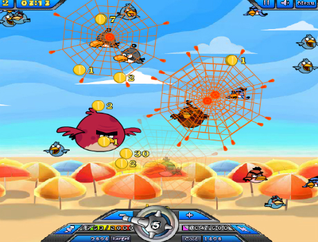 Kivetett háló Angry Birds játék