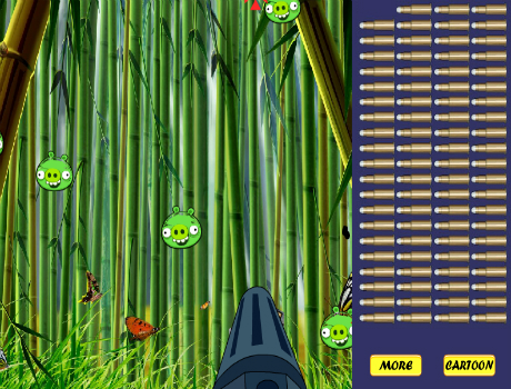 Zöld malac támadása Angry Birds játék