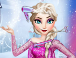 Elsa királynő fodrásznál fodrászos játék