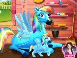 Rainbow Dash babát szül lovas játék