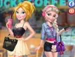 Elsa és Barbie divat öltöztetős játék
